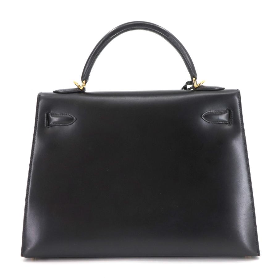 HERMES（エルメス） 美品 ケリー 32 ボックスカーフ ブラック ハンド