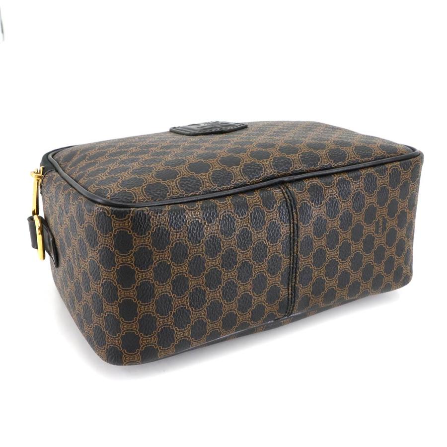 美品 セリーヌ バッグ マカダム バニティ 2way ハンド バッグ PVC レザー ブラック ブラウン レディース 90303820 【中古】ブランド CELINE（セリーヌ） 美品 マカダム バニティ 2way ハンド ショルダー