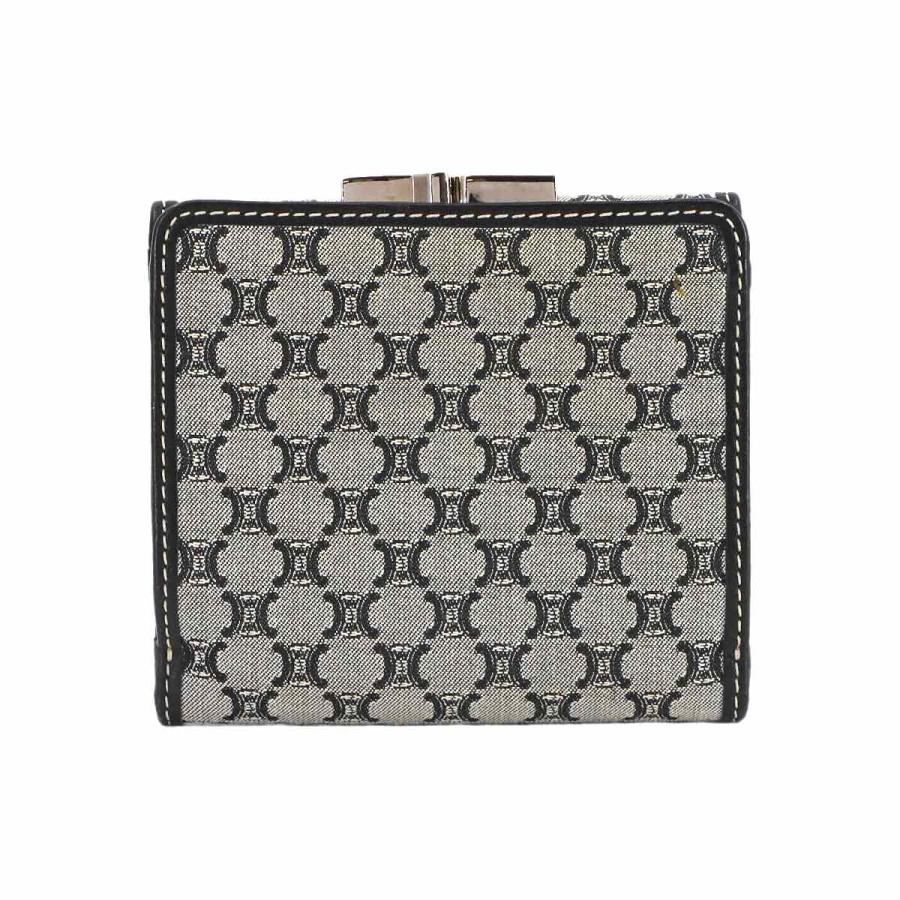 CELINE（セリーヌ） マカダム 三つ折り 財布 がま口 キャンバス