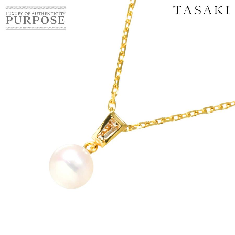 TASAKI（タサキ） アコヤ真珠 6.6mm ダイヤ 0.08ct ネックレス 38cm