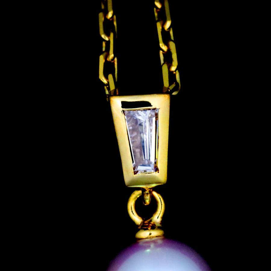 TASAKI（タサキ） アコヤ真珠 6.6mm ダイヤ 0.08ct ネックレス 38cm