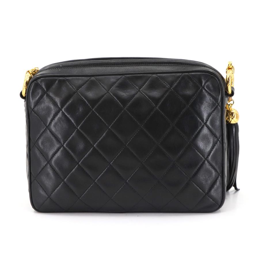 シャネル バッグ マトラッセ ビジュー チェーン ショルダー フリンジ ラムスキン ブラック レディース 90304515 【中古】ブランド CHANEL（シャネル） マトラッセ ビジュー チェーン ショルダー バッグ