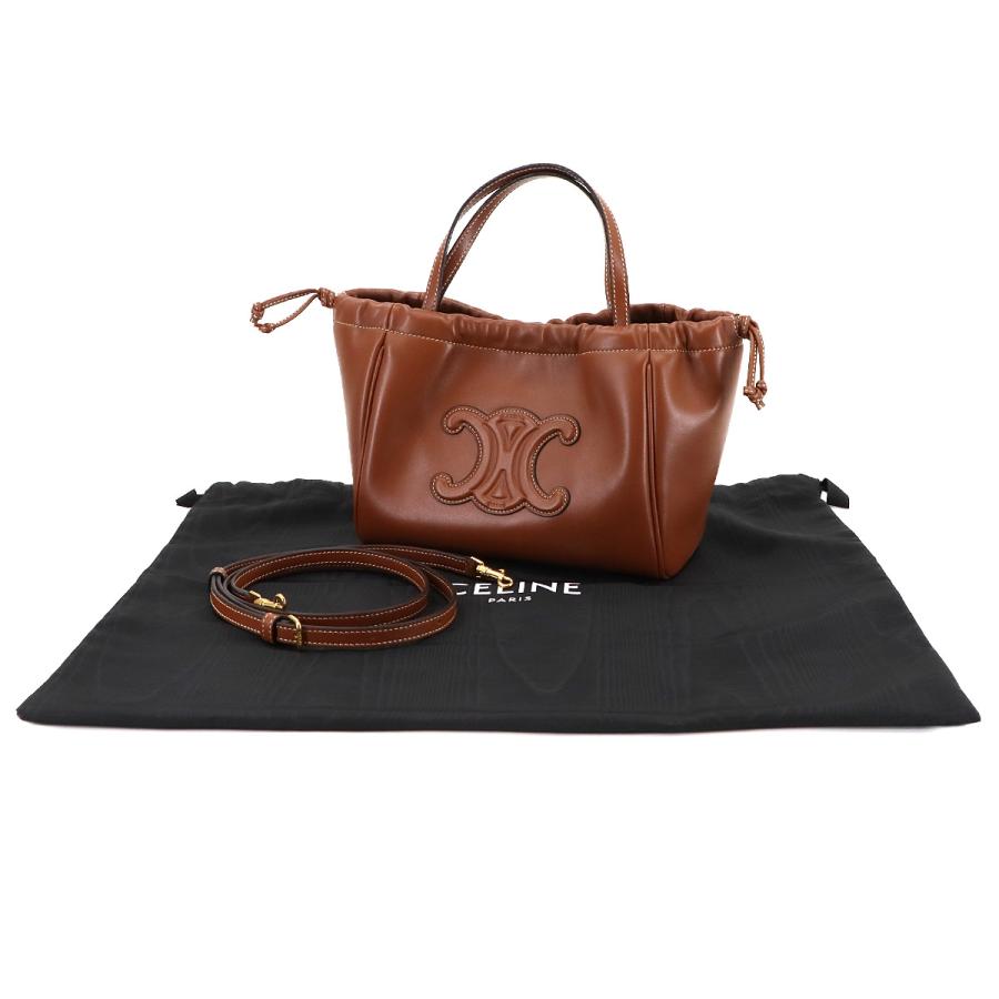 未使用 展示品 セリーヌ バッグ スモール カバ ドローストリング キュイル トリオンフ レザー レディース 90304522 【中古】ブランド CELINE（セリーヌ） 未使用 展示品 スモール カバ ドローストリング