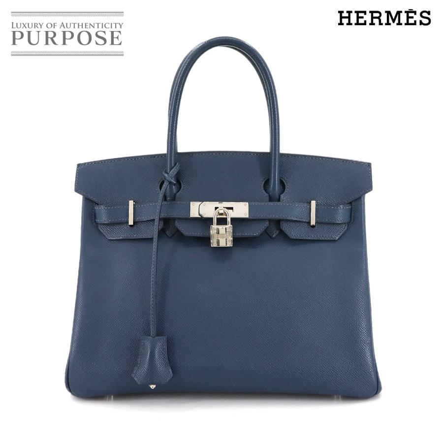 美品 エルメス バッグ バーキン30 エプソン ブルー ハンド バッグ □L刻印 レディース 90304557 【中古】ブランド HERMES（エルメス） 美品 バーキン30 エプソン ブルー ハンド バッグ