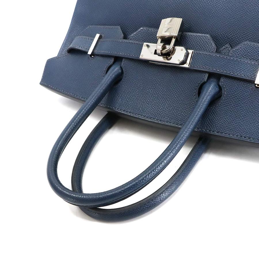 美品 エルメス バッグ バーキン30 エプソン ブルー ハンド バッグ □L刻印 レディース 90304557 【中古】ブランド HERMES（エルメス） 美品 バーキン30 エプソン ブルー ハンド バッグ