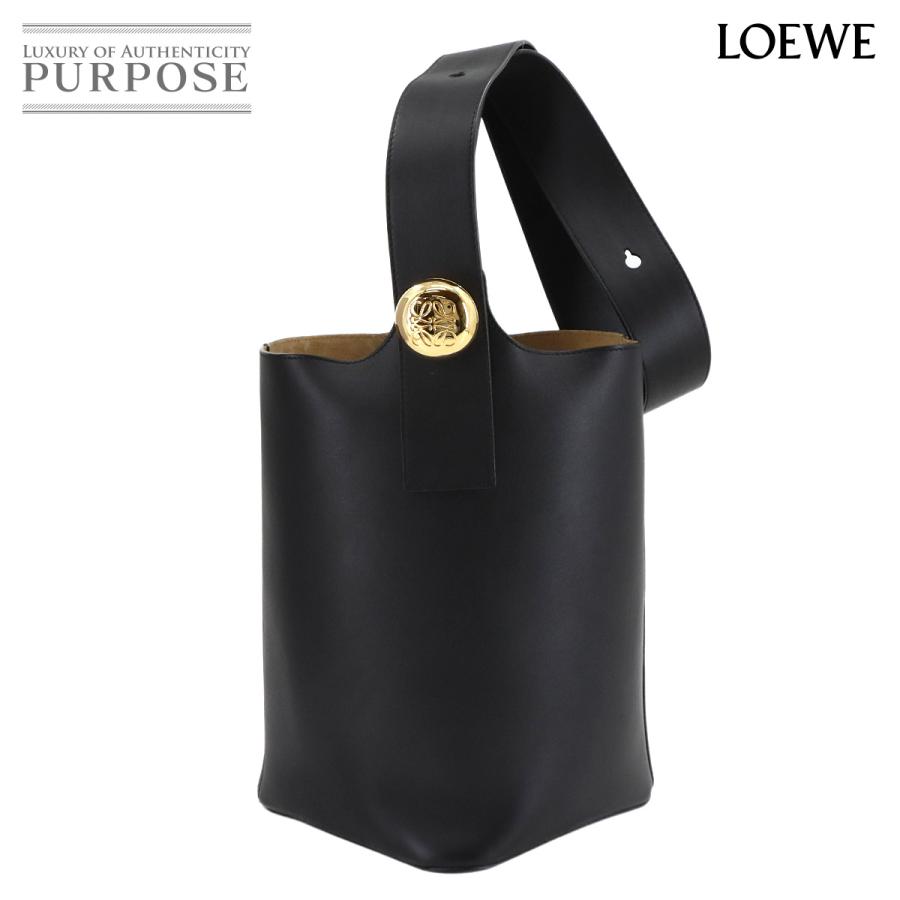 新品同様 ロエベ バッグ ペブル バケットバッグ ミディアム ショルダー バッグ レザー ブラック レディース 90304724 【中古】ブランド LOEWE（ロエベ） 新品同様 ペブル バケットバッグ ミディアム