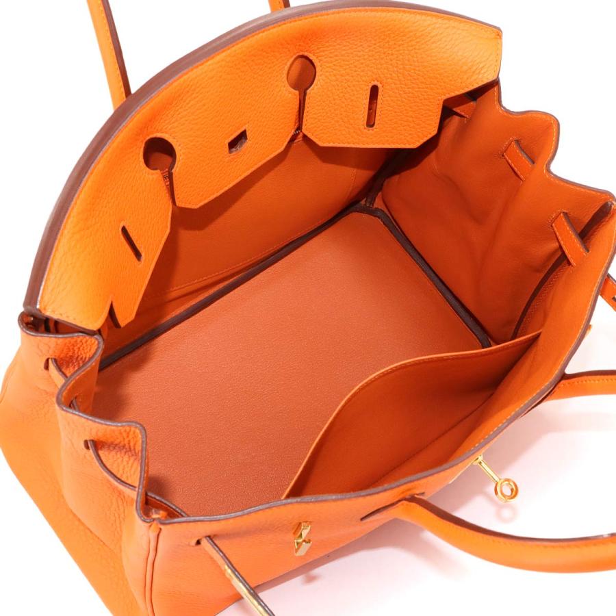 新品同様 エルメス バッグ バーキン35 トゴ オレンジ ハンド バッグ □M刻印 レディース 90304783 【中古】ブランド HERMES（エルメス） 新品同様 バーキン35 トゴ オレンジ ハンド バッグ