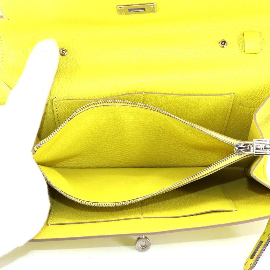 未使用 展示品 エルメス HERMES ケリー トゥーゴー ショルダー ウォレット 二つ折り 長財布 シェーブル ライム Y刻印 Kelly To Go 90304815 HERMES（エルメス） 未使用 展示品 ケリー トゥーゴー ショルダー