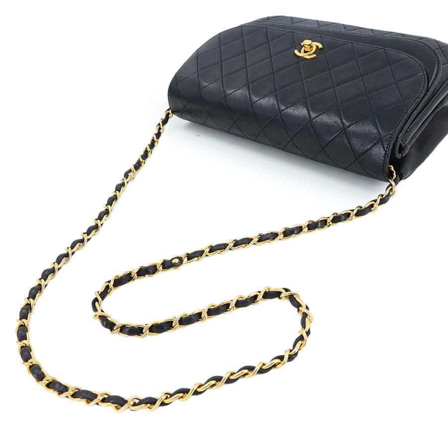 新品同様 シャネル バッグ マトラッセ Wフラップ チェーン ショルダー バッグ ラムスキン レディース 90304885 【中古】ブランド CHANEL（シャネル） 新品同様 マトラッセ Wフラップ チェーン