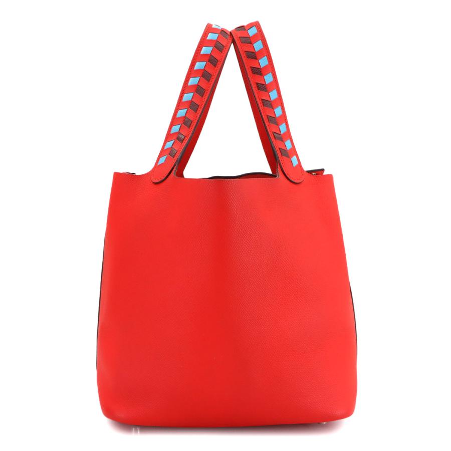 新品同様 エルメス バッグ ピコタンロック MM トレサージュ ハンド バッグ エプソン ルージュクー レディース 90304888 【中古】ブランド HERMES（エルメス） 新品同様 ピコタンロック MM トレサージュ ハンド