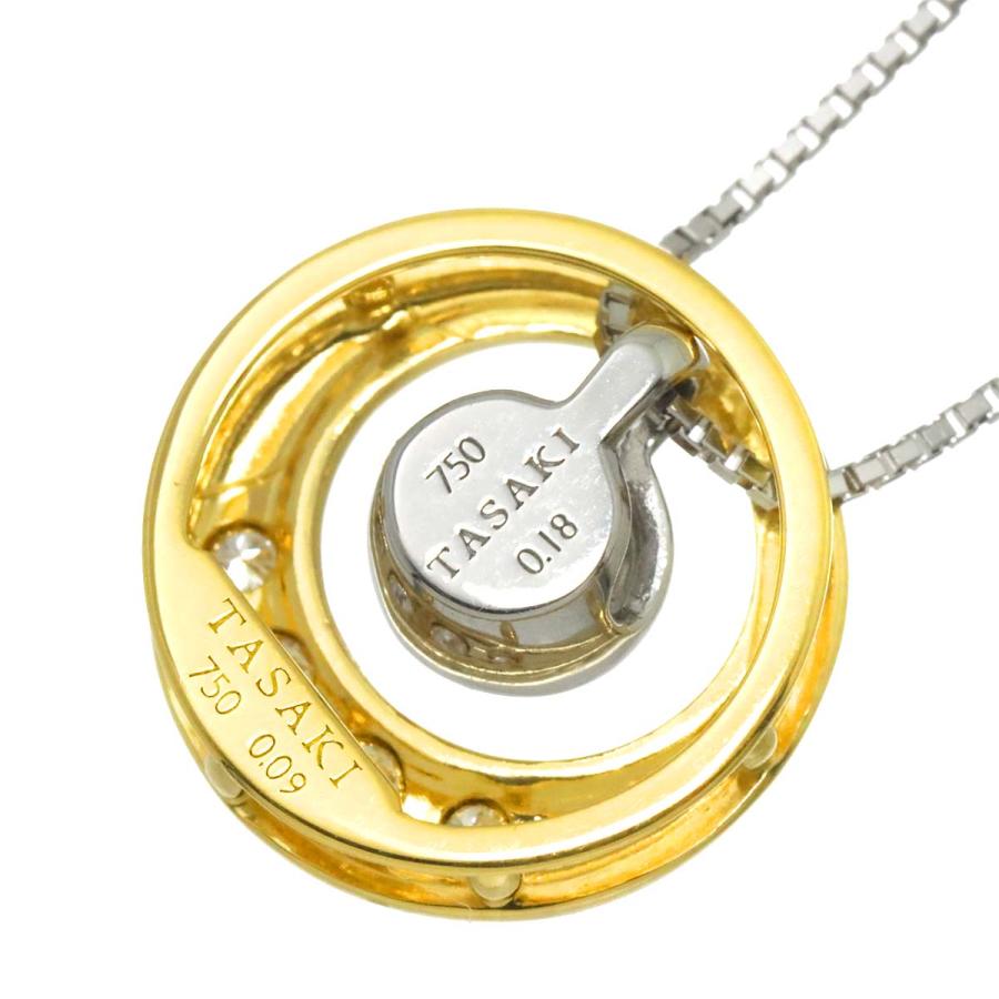 TASAKI（タサキ） ダイヤ 0.18ct/0.09ct ネックレス 45cm K18 WG YG