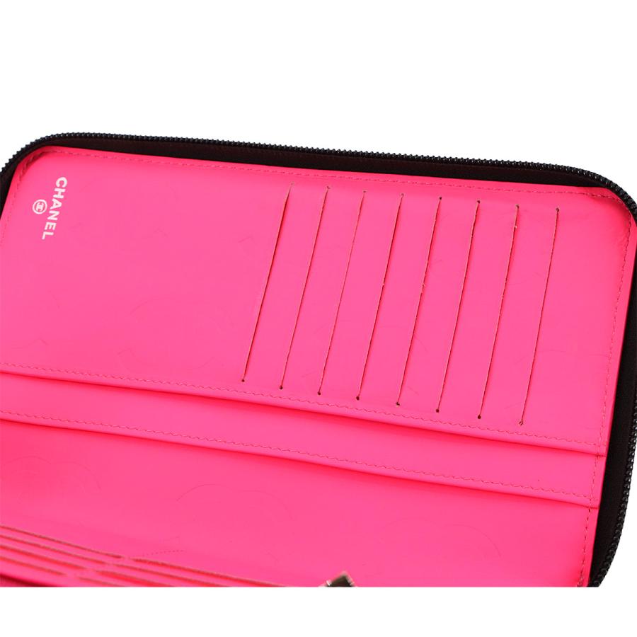 CHANEL（シャネル） カンボンライン ラウンドファスナー 長財布 カーフ