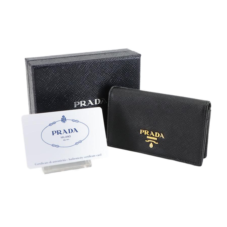 美品 プラダ 小物 カードケース サフィアーノレザー ネロ ブラック 1MC122 ゴールド 金具 レディース メンズ 90305250 【中古】ブランド PRADA（プラダ） 美品 カードケース サフィアーノレザー ネロ ブラック