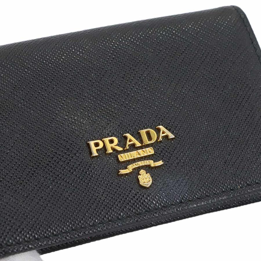 美品 プラダ 小物 カードケース サフィアーノレザー ネロ ブラック 1MC122 ゴールド 金具 レディース メンズ 90305250 【中古】ブランド PRADA（プラダ） 美品 カードケース サフィアーノレザー ネロ ブラック