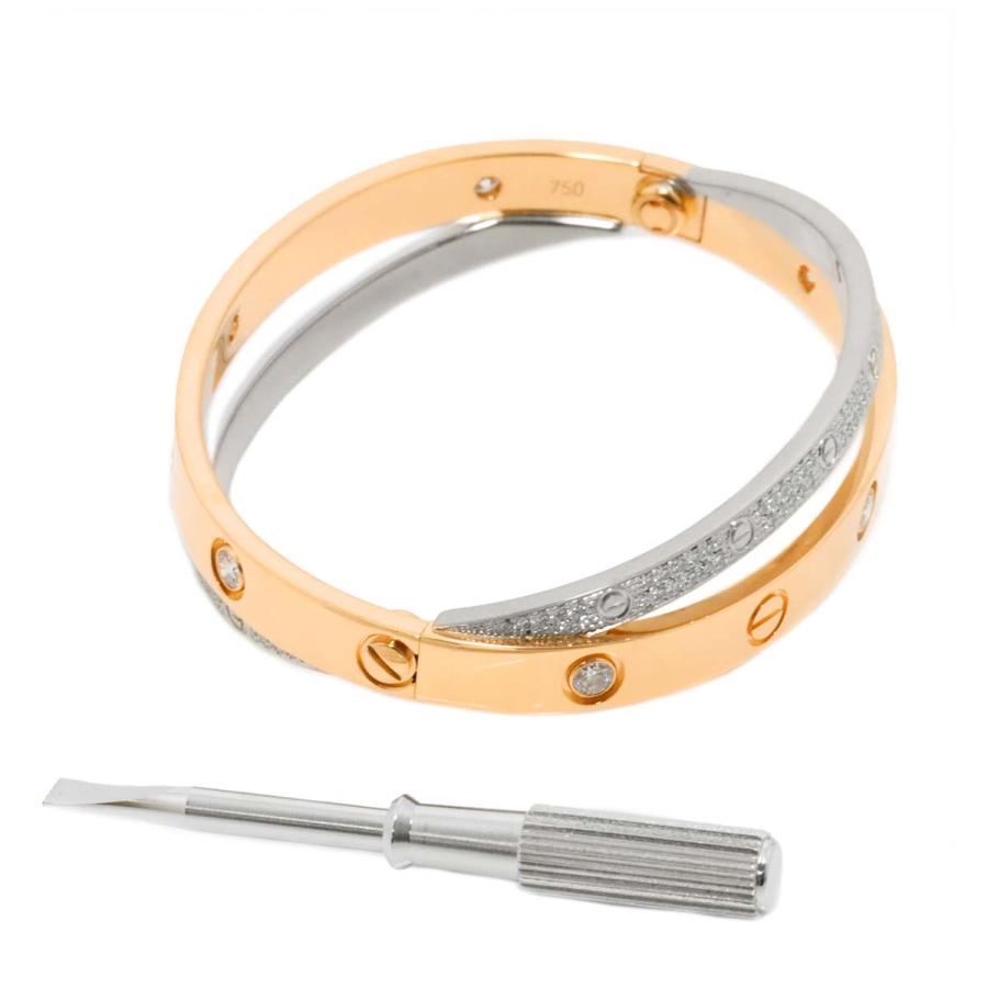 Cartier（カルティエ） ラブ ブレス 6P パヴェ ダイヤ #16 K18 PG WG