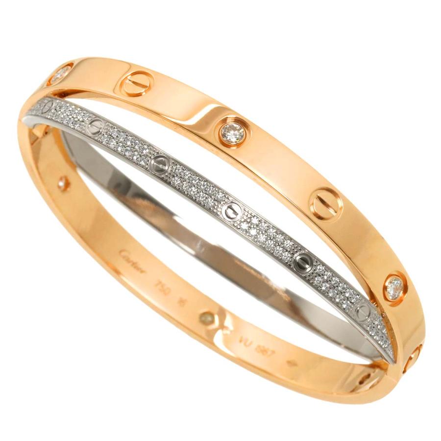 Cartier（カルティエ） ラブ ブレス 6P パヴェ ダイヤ #16 K18 PG WG