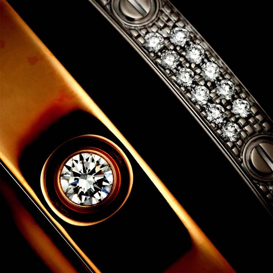Cartier（カルティエ） ラブ ブレス 6P パヴェ ダイヤ #16 K18 PG WG