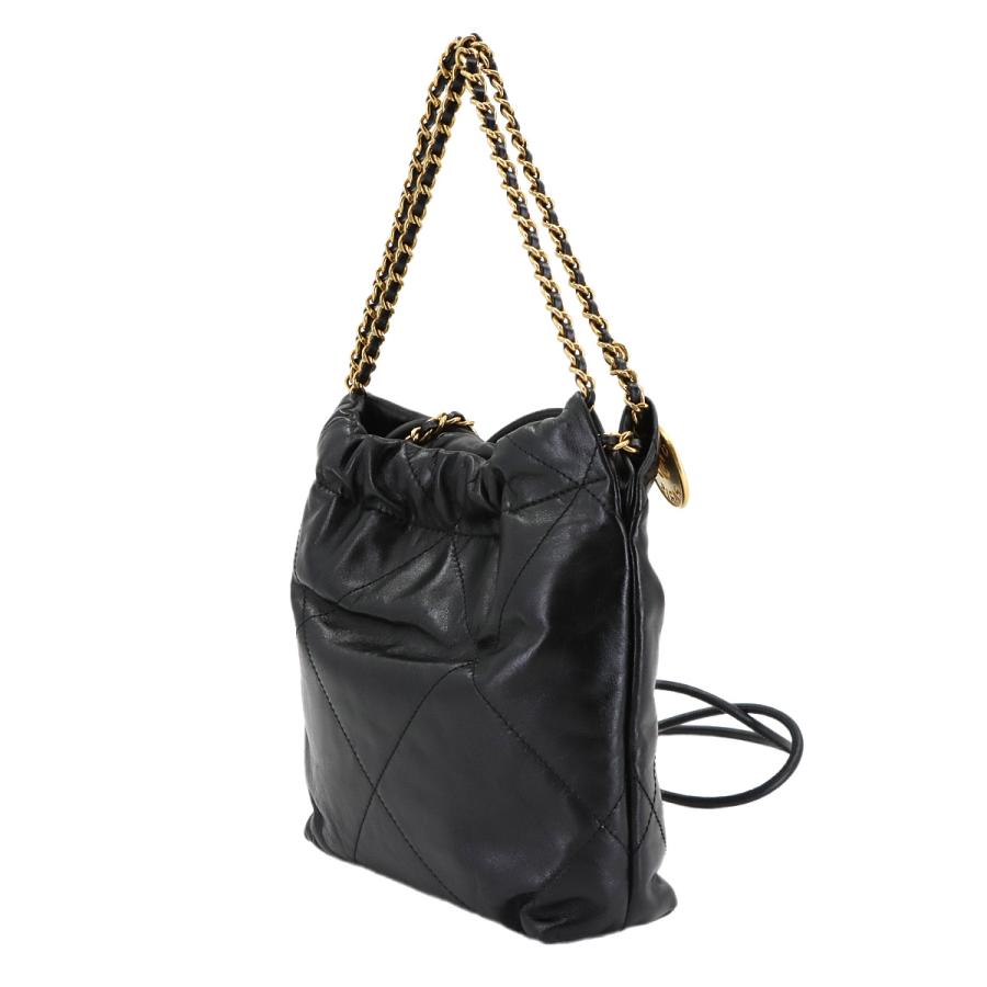 新品同様 シャネル バッグ CHANEL 22 ミニ チェーン ハンド ショルダー バッグ ブラック AS3980 レディース 90305389 【中古】ブランド CHANEL（シャネル） 新品同様 CHANEL 22 ミニ 2way チェーン ハンド