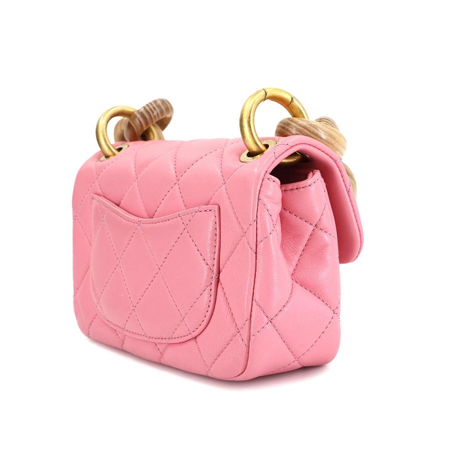 未使用 展示品 シャネル CHANEL ミニ マトラッセ ショルダー バッグ ラムスキン ウッド ピンク AS4165 ゴールド 金具 90305390 CHANEL（シャネル） 未使用 展示品 ミニ マトラッセ ショルダー バッグ