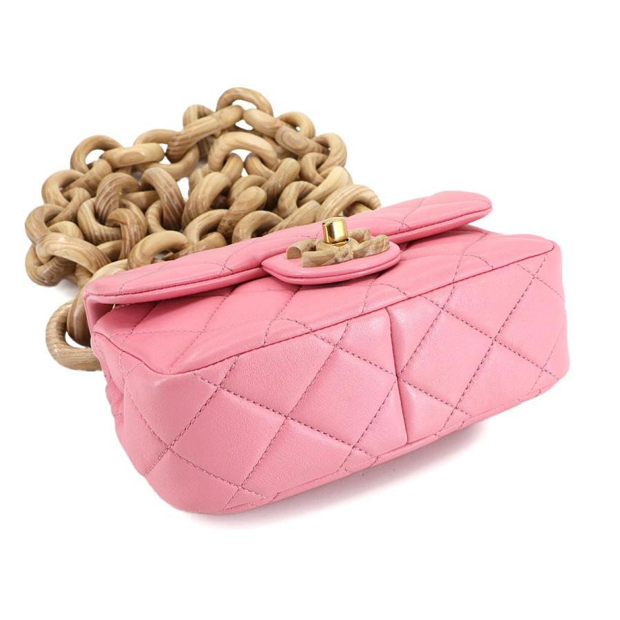 未使用 展示品 シャネル CHANEL ミニ マトラッセ ショルダー バッグ ラムスキン ウッド ピンク AS4165 ゴールド 金具 90305390 CHANEL（シャネル） 未使用 展示品 ミニ マトラッセ ショルダー バッグ
