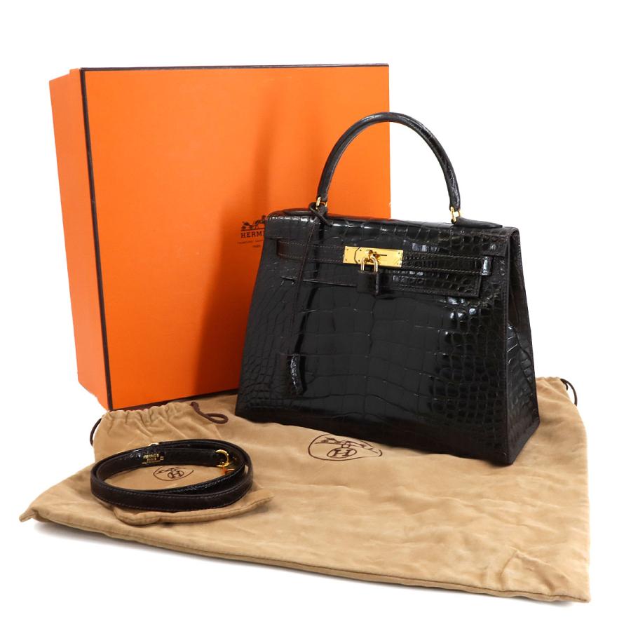 HERMES（エルメス） 新品同様 クロコダイル ケリー 28 アリゲーター 