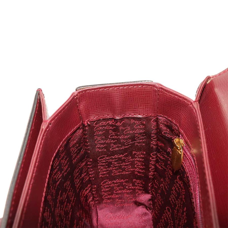 新品同様 カルティエ Cartier マストライン ショルダー バッグ レザー ボルドー ゴールド 金具 Must Line Shoulder Bag 90305729 Cartier カルティエ マストライン ボルドー ショルダーバッグ マスト