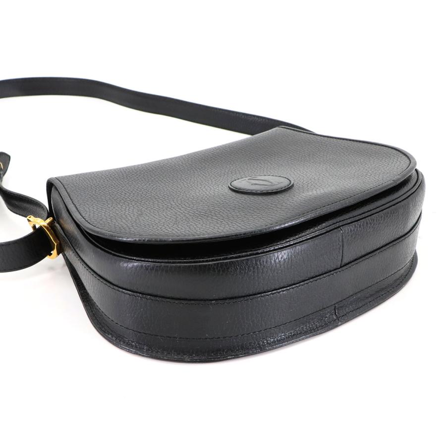 美品 カルティエ Cartier マストライン ショルダー バッグ レザー ブラック ゴールド 金具 Must Line Shoulder Bag 90305731 Cartier（カルティエ） 美品 マストライン ショルダー バッグ レザー
