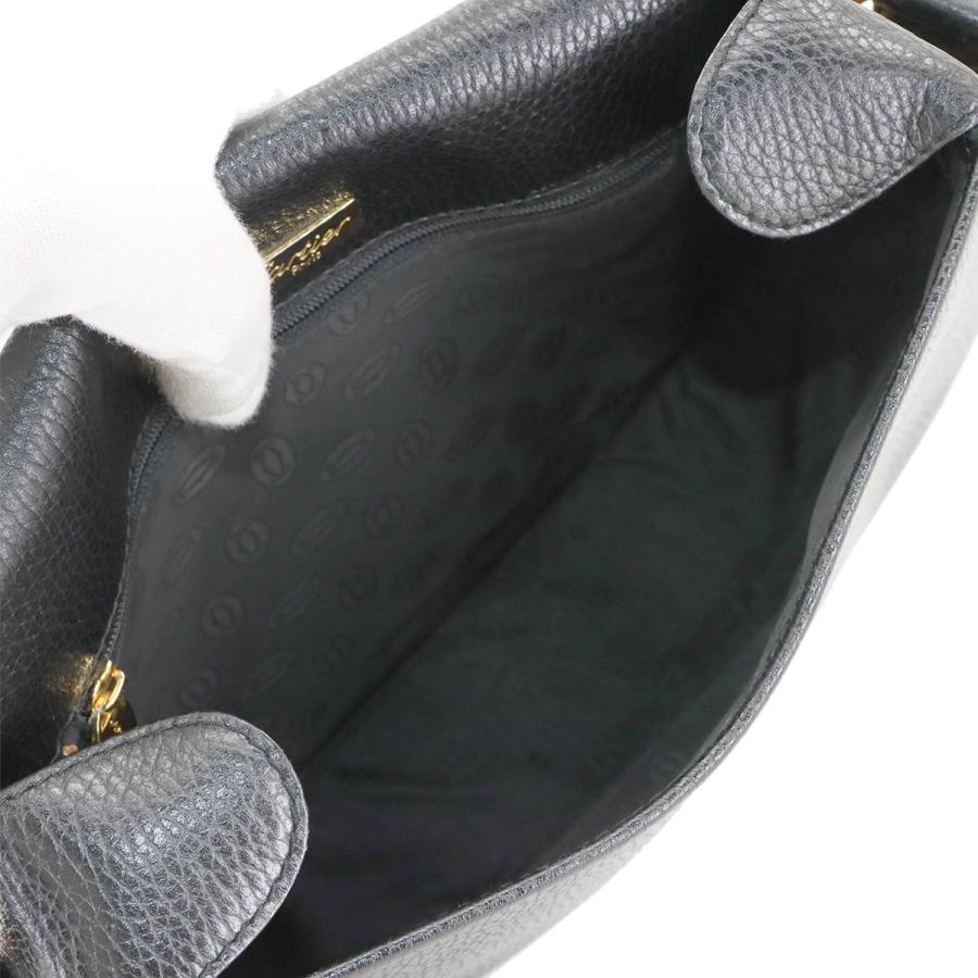 美品 カルティエ Cartier マストライン ショルダー バッグ レザー ブラック ゴールド 金具 Must Line Shoulder Bag 90305731 Cartier（カルティエ） 美品 マストライン ショルダー バッグ レザー