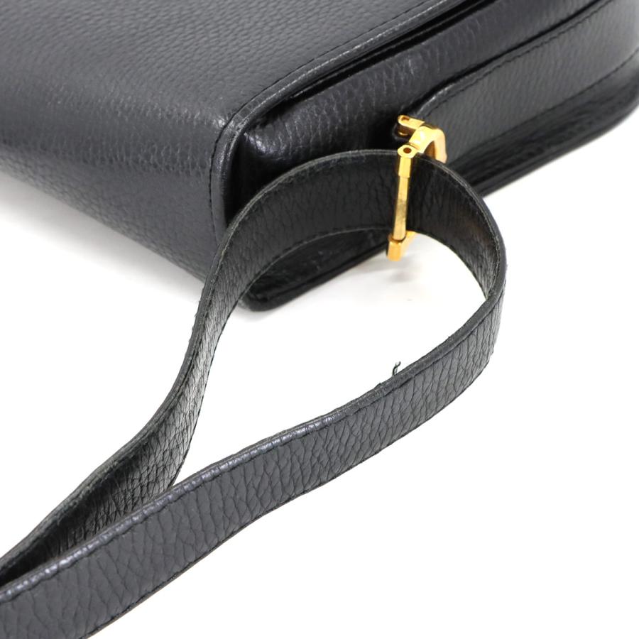美品 カルティエ Cartier マストライン ショルダー バッグ レザー ブラック ゴールド 金具 Must Line Shoulder Bag 90305731 Cartier（カルティエ） 美品 マストライン ショルダー バッグ レザー