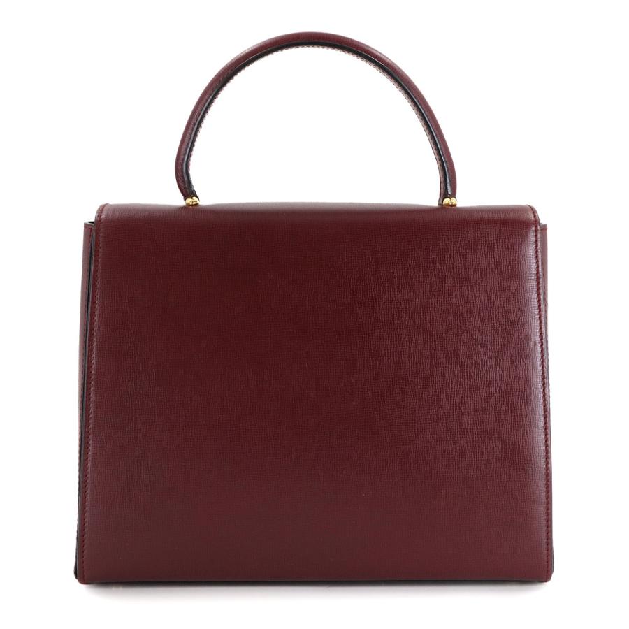 【Cartier】ハンドバッグ　マストライン　ゴールド金具　レザー　ボルドー Cartier（カルティエ） マストライン ハンド バッグ レザー ボルドー