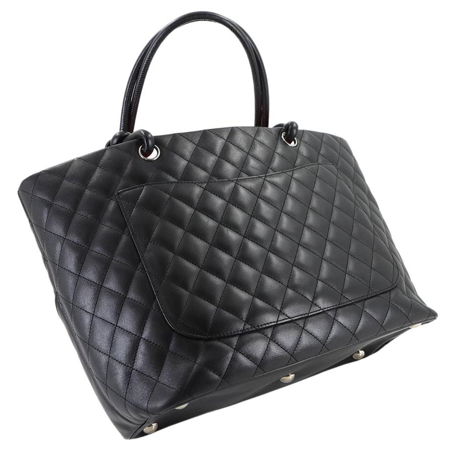 美品 シャネル CHANEL カンボン ラージトートバッグ ブラック CHANEL（シャネル） 美品 カンボンライン ラージ トート バッグ カーフ