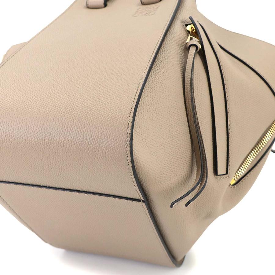 新品同様 ロエベ LOEWE ハンモック スモール 2way ハンド ショルダー バッグ レザー サンド A538S35X18 ゴールド 金具 90306093の画像