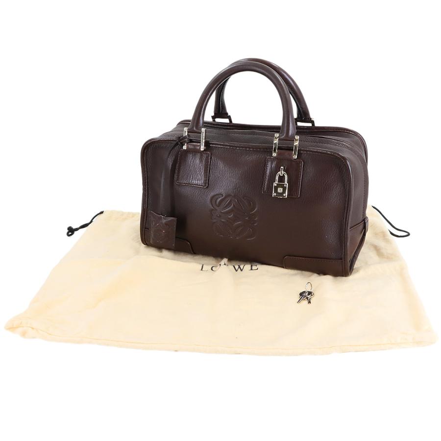 LOEWE（ロエベ） 新品同様 アマソナ 28 ハンド バッグ レザー ブラウン