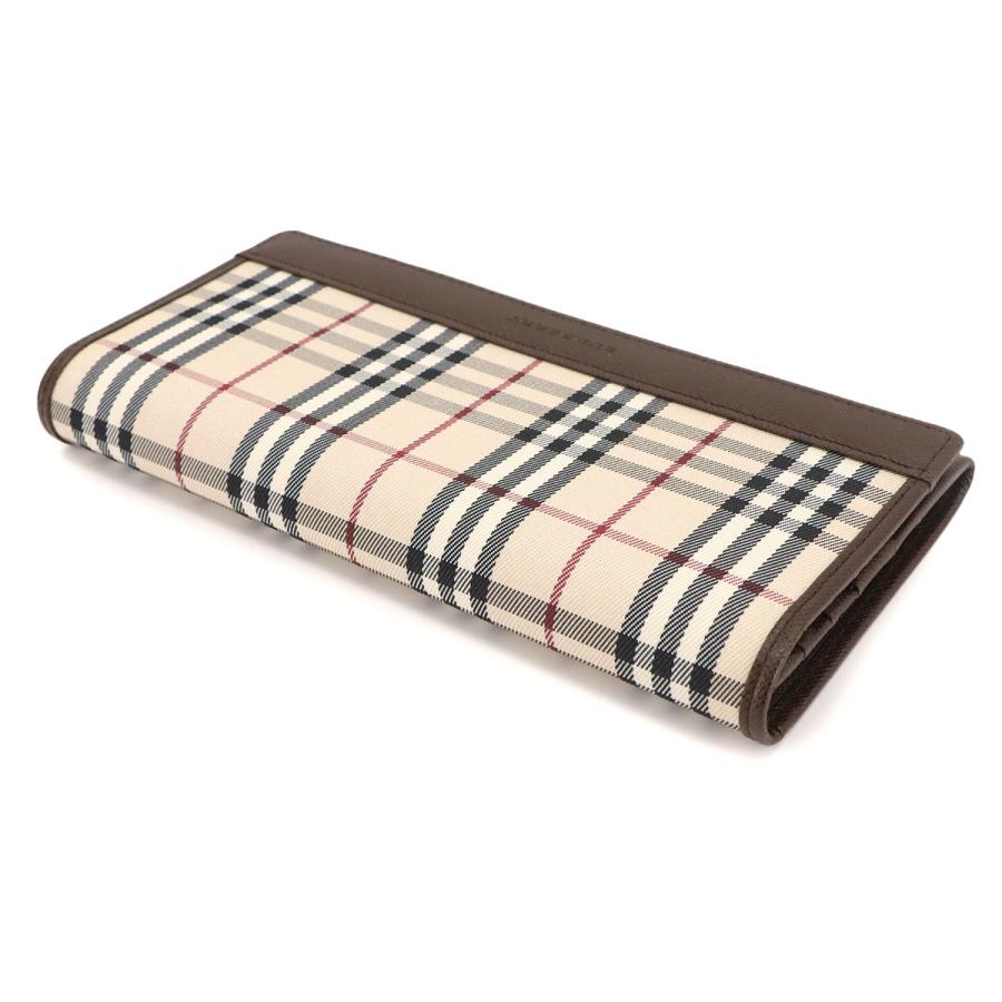 BURBERRY 長財布 二つ折り ノバチェック キャンバス レザー 美品