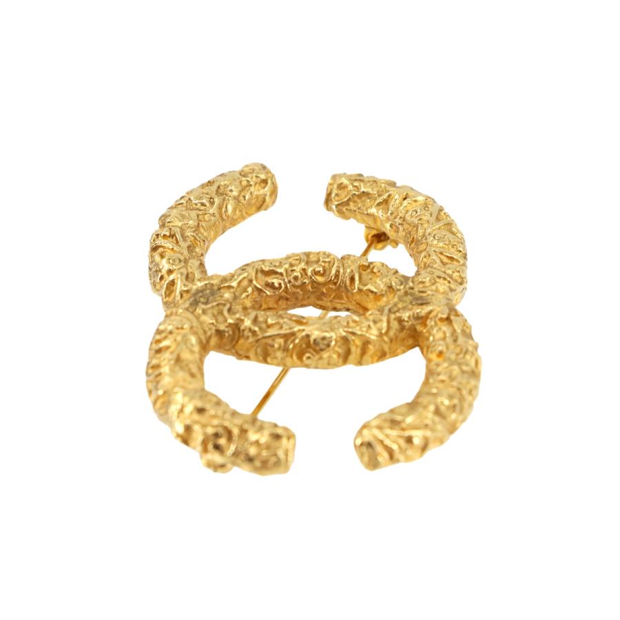 CHANEL シャネル 溶岩　ヴィンテージ ブローチ ゴールド メタル 中古・古着通販】CHANEL (シャネル) ココマーク溶岩ブローチ ゴールド