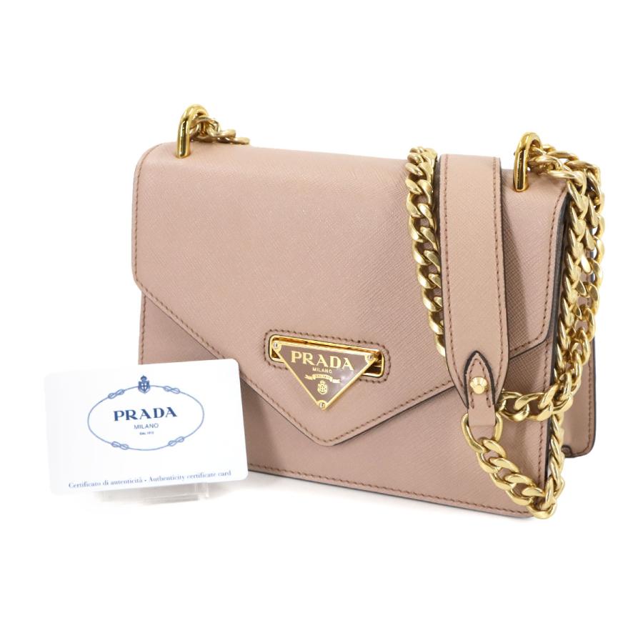 PRADA（プラダ） 新品同様 サフィアーノ チェーン ショルダー バッグ