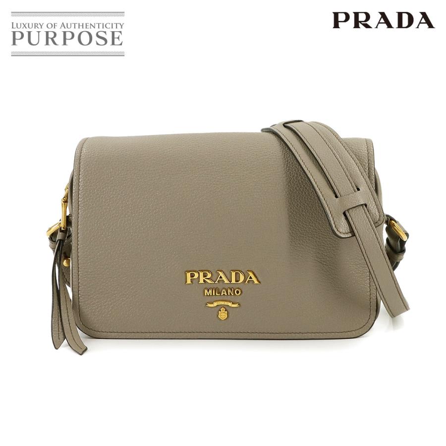 PRADA（プラダ） 新品同様 ショルダー バッグ レザー グレー 1BD163