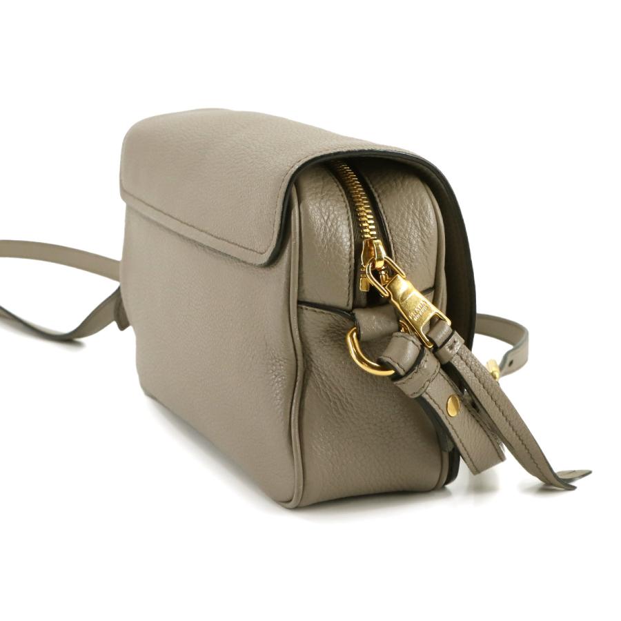 PRADA（プラダ） 新品同様 ショルダー バッグ レザー グレー 1BD163