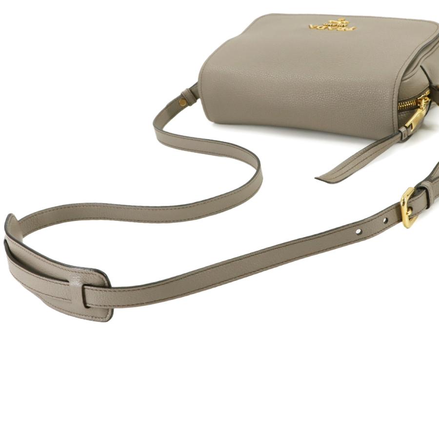 PRADA（プラダ） 新品同様 ショルダー バッグ レザー グレー 1BD163
