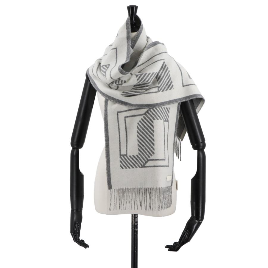 未使用 展示品 エルメス HERMES レトル オ カレ マフラー カシミヤ 100% レザー イヴォワール グリフランネル Winter Scarf 90306462 HERMES（エルメス） 未使用 展示品 レトル オ カレ マフラー カシミヤ