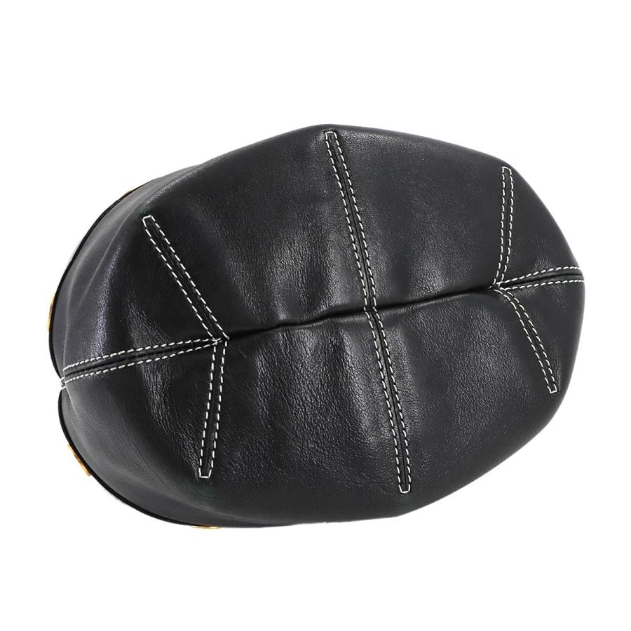 CELINE（セリーヌ） 巾着 ショルダー バッグ レザー ブラック ゴールド