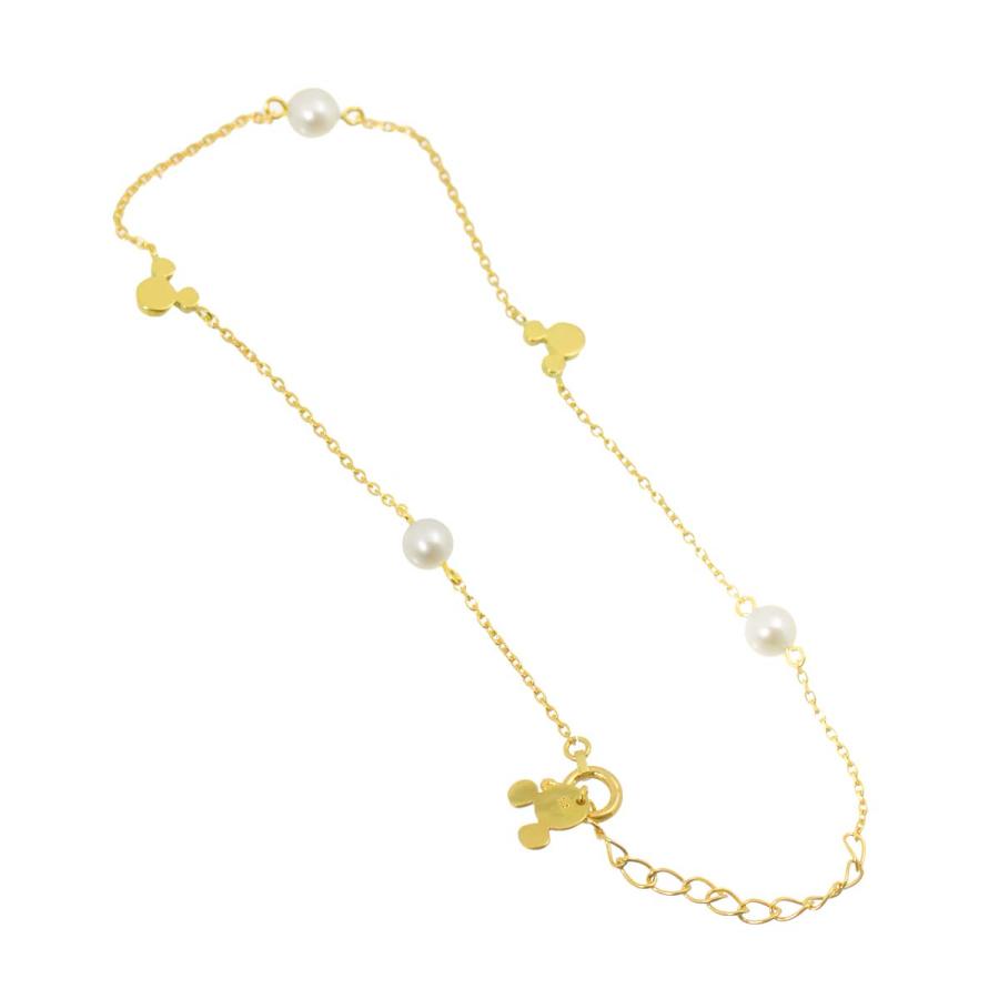 ミキモトペルリータ　淡水パール天然石　K18チェーン　ネックレス　⚠️訳あり MIKIMOTO（ミキモト） ペルリータ 淡水パール ブレスレット 19cm K18