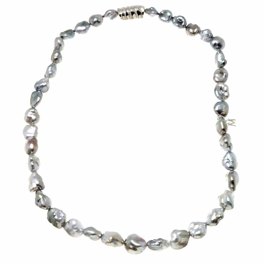 MIKIMOTO（ミキモト） バロック真珠 ネックレス 41cm K18 WG ホワイト