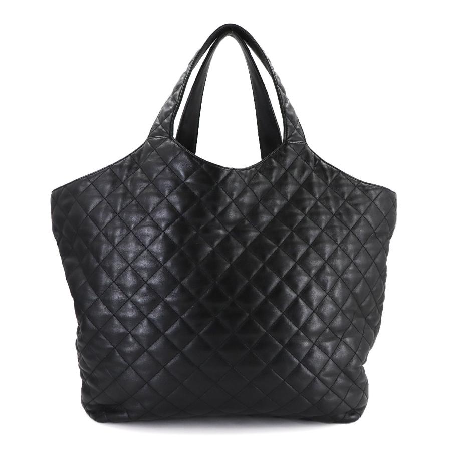 サンローラン イカール マキシショッピングバッグ レザー ブラック Yves Saint Laurent（イヴ・サンローラン） 新品同様 サンローラン