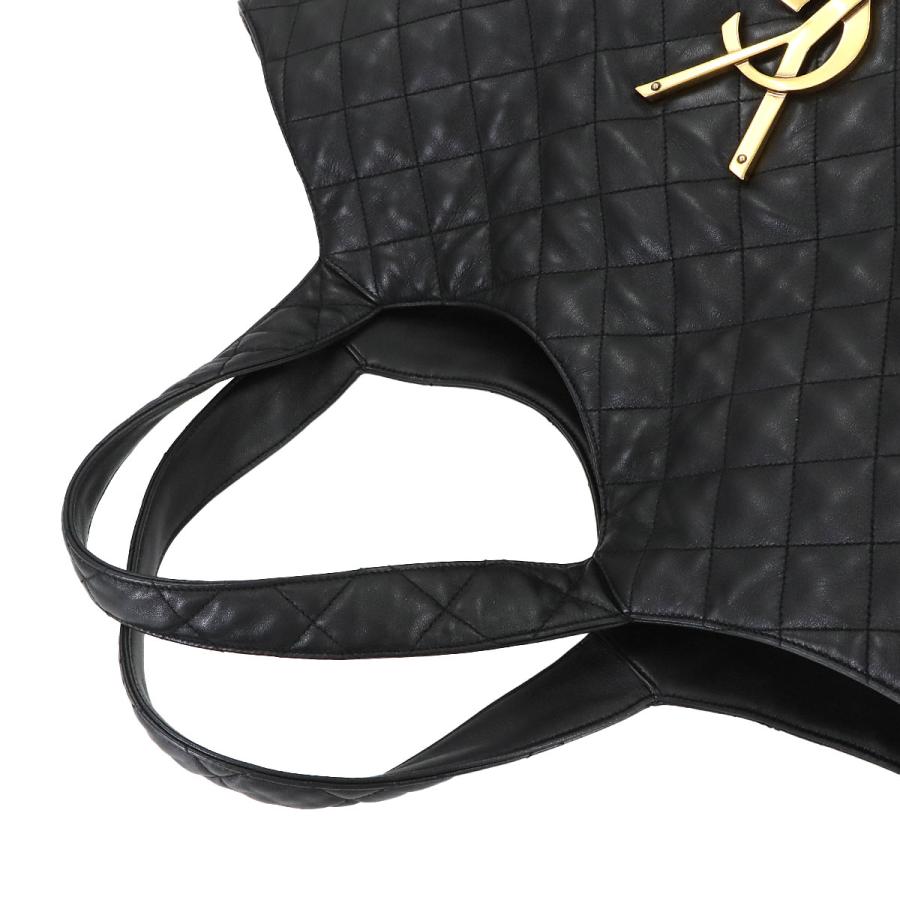イカール マキシショッピングバッグ レザー ブラック Yves Saint Laurent（イヴ・サンローラン） 新品同様 サンローラン