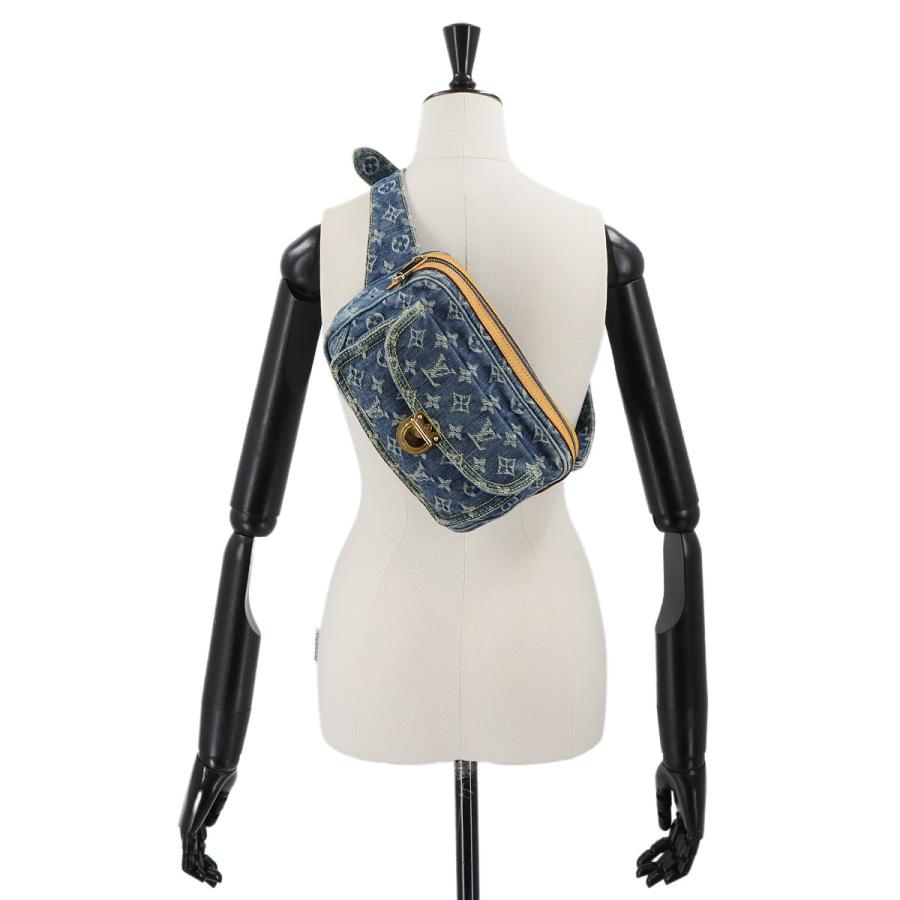 美品 ルイ ヴィトン LOUIS VUITTON モノグラム デニム バムバッグ 