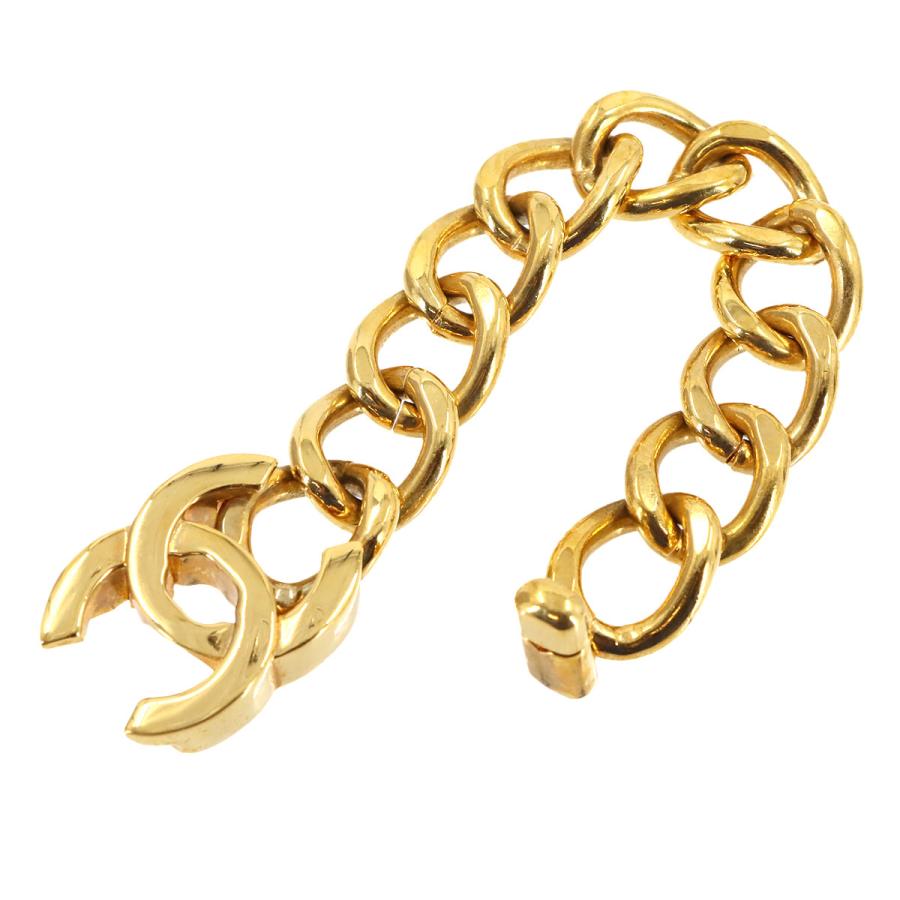 シャネル CHANEL ココマーク ターンロック チェーン ブレスレット ゴールド 95A ヴィンテージ アクセサリー Chain Bracelet 90307156の画像