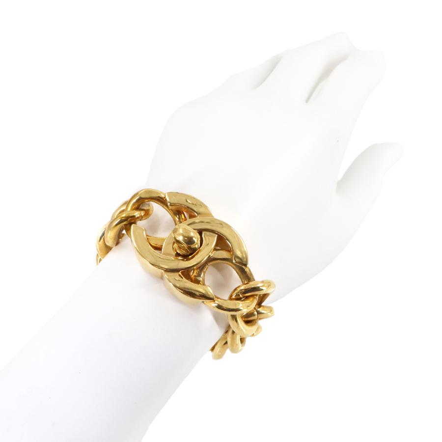 シャネル CHANEL ココマーク ターンロック チェーン ブレスレット ゴールド 95A ヴィンテージ アクセサリー Chain Bracelet 90307156の画像