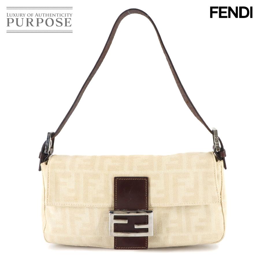 FENDI ズッカ柄 マンマバゲット ショルダーバッグ キャンバス ベージュ FENDI（フェンディ） ズッカ マンマバゲット ショルダー バッグ
