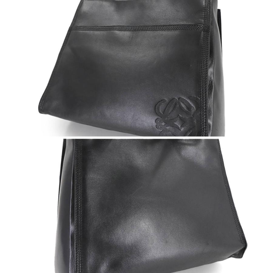 LOEWE（ロエベ） アナグラム ハンド バッグ レザー ブラック ゴールド